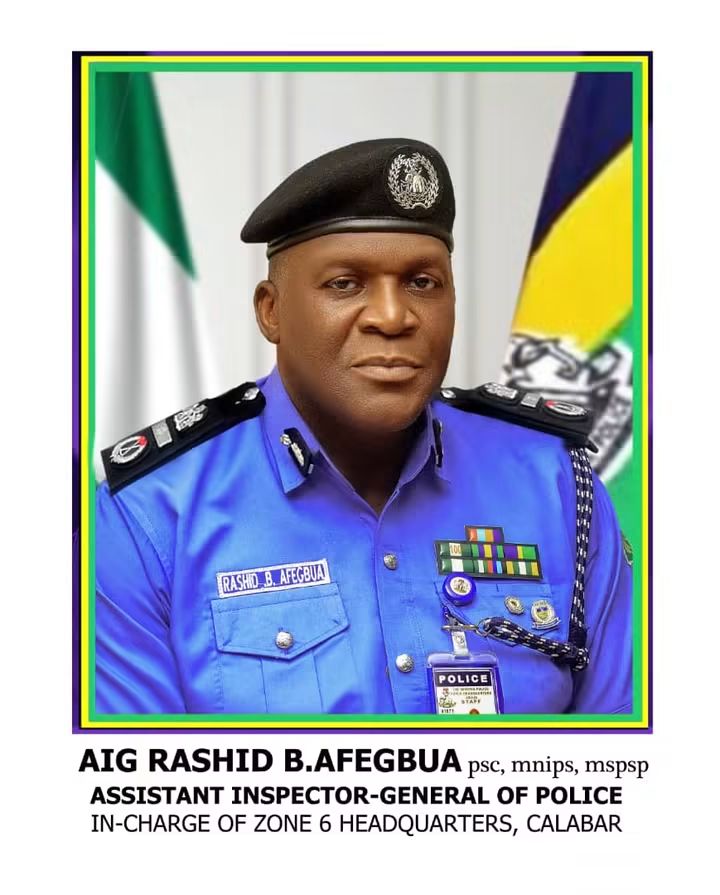 AIG RASHID BELLO AFEGBUA, PSC, mnips, mspsp ASSUMES DUTY AS THE 34TH ASSISTANT INSPECTOR GENERAL OF POLICE, ZONE 6 HEADQUARTERS, CALABAR FB IMG 1785786683297