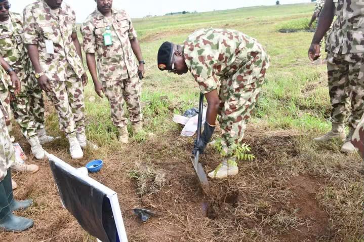 GENERAL OFFICER COMMANDING 3 DIVISION FLAGS OFF TREE PLANTING CAMPAIGN AT NIGERIAN ARMY TRAINING CENTER 3 DIVISION SMALL ARMS RANGE MIANGO FB IMG 1787133347173