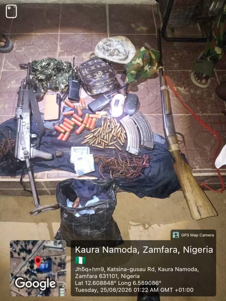 TROOPS OF 1 BRIGADE ARREST TWO SUSPECTED TERRORISTS, RECOVER ARMS AND AMMUNITION IN ZAMFARA FB IMG 1787687095896