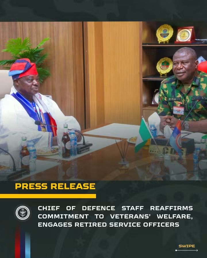 CHIEF OF DEFENCE STAFF REAFFIRMS COMMITMENT TO VETERANS’ WELFARE, ENGAGES RETIRED SERVICE OFFICERS FB IMG 1787824360585