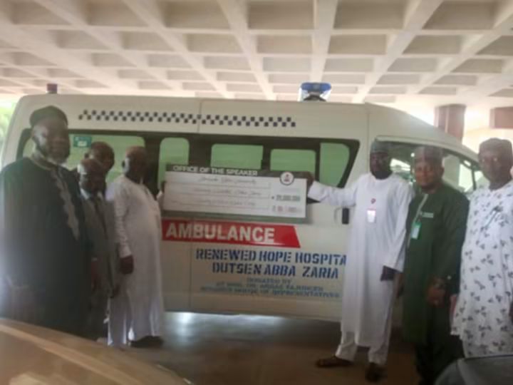 DONATION OF ONE FULLY EQUIPPED AMBULANCE, 18 SEATER TOYOTA HIACE, AND TWENTY MILLION NAIRA TO AHMADU BELLO UNIVERSITY TEACHING HOSPITAL, ZARIA BY THE SPEAKER, HOUSE OF REPRESENTATIVES FB IMG 1787824570309