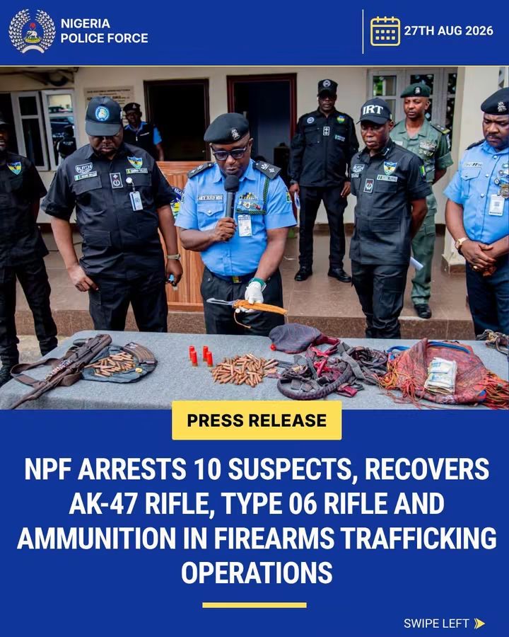 NPF ARRESTS 10 SUSPECTS, RECOVERS AK-47 RIFLE, TYPE 06 RIFLE AND AMMUNITION IN FIREARMS TRAFFICKING OPERATIONS FB IMG 1787897694112