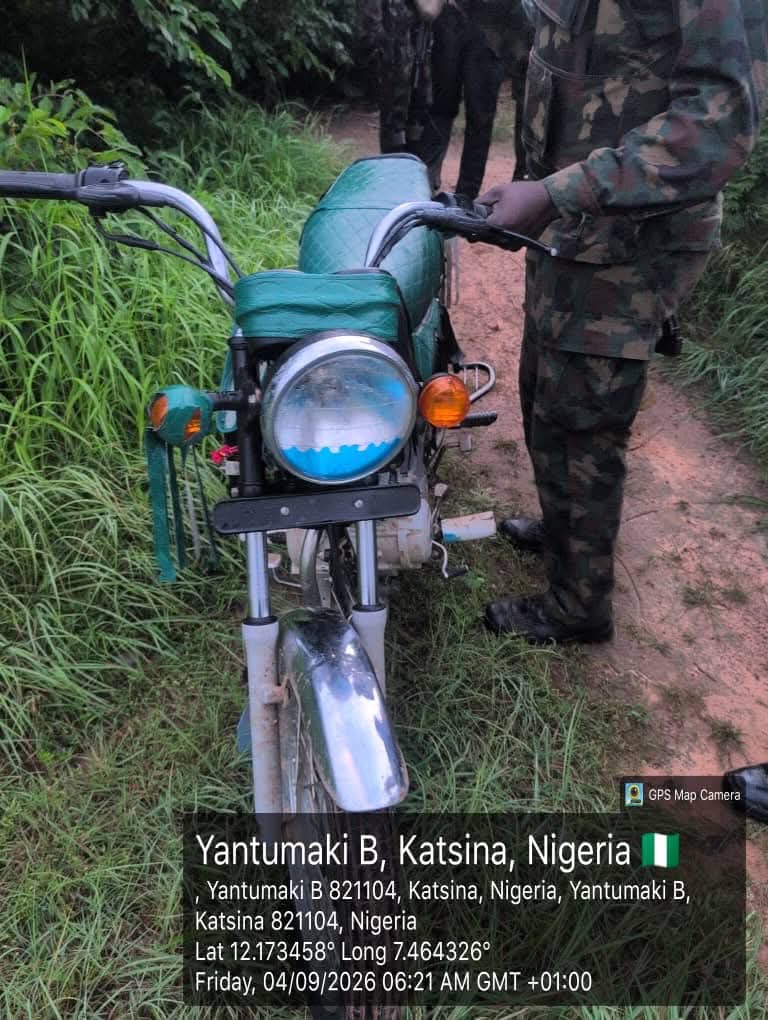 TROOPS OF OPERATION FANSAN YAMMA NEUTRALISE TERRORIST, RECOVER FOUR MOTORCYCLES IN KATSINA FB IMG 1788596789512