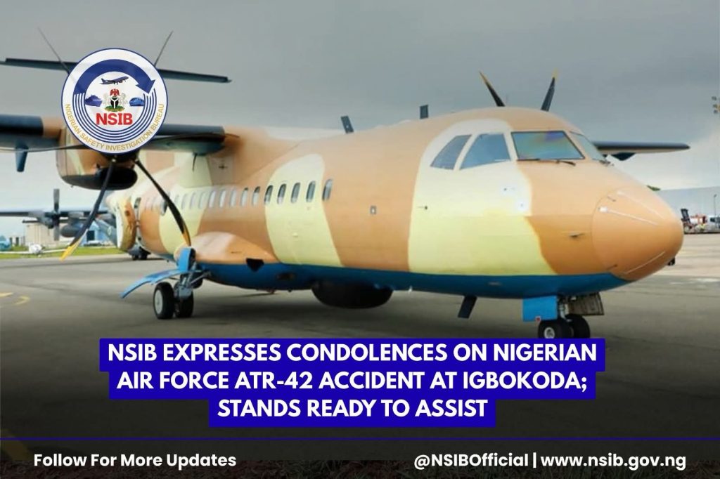 NSIB EXPRESS CONDOLENCE ON NIGERIAN AIR FORCE ATR 42 ACCIDENT AT IGBOKODA,STANDS READY TO ASSIST IF INVITED FB IMG