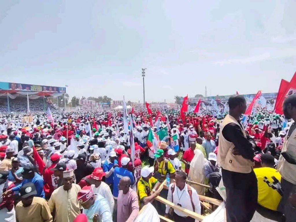 GOVERNOR UMARU BAGO IN ATTENDANCE AS PRESIDENT TINUBU FLAGS OFF PRESIDENTIAL CAMPAIGN IN KADUNA FB IMG