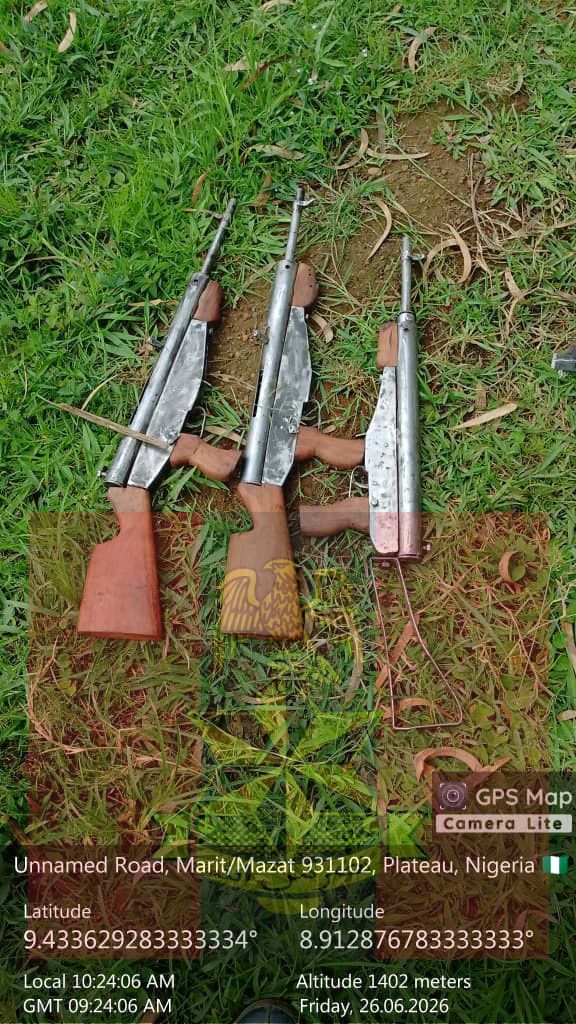 UPDATE: TROOPS OF OPERATION ENDURING PEACE NEUTRALIZE TERRORIST ELEMENTS, ARREST SUSPECTED GUN RUNNER AND RECOVER FABRICATED RIFLES IN PLATEAU STATE IMG 20260702 WA0028