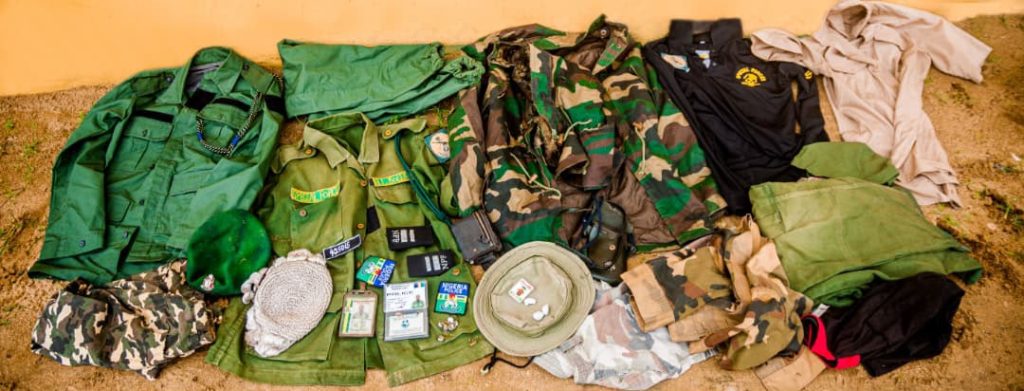 POLICE ARREST SUSPECTED IMPERSONATOR, RECOVER ASSORTED SECURITY UNIFORMS AND OFFICIAL ACCOUTREMENTS IMG 20260707 WA0021