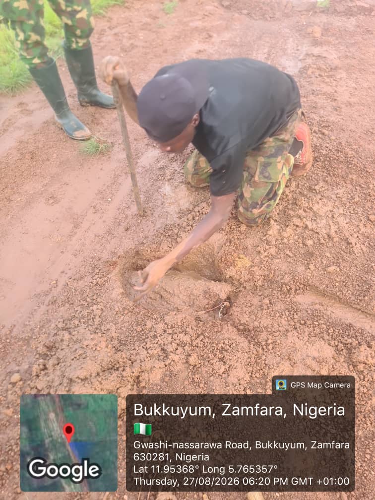 TROOPS OF OPERATION FANSAN YAMMA RECOVER AND SAFELY DISPOSE OF TERRORIST-PLANTED IED IN ZAMFARA STATE* IMG 20260827 WA0067